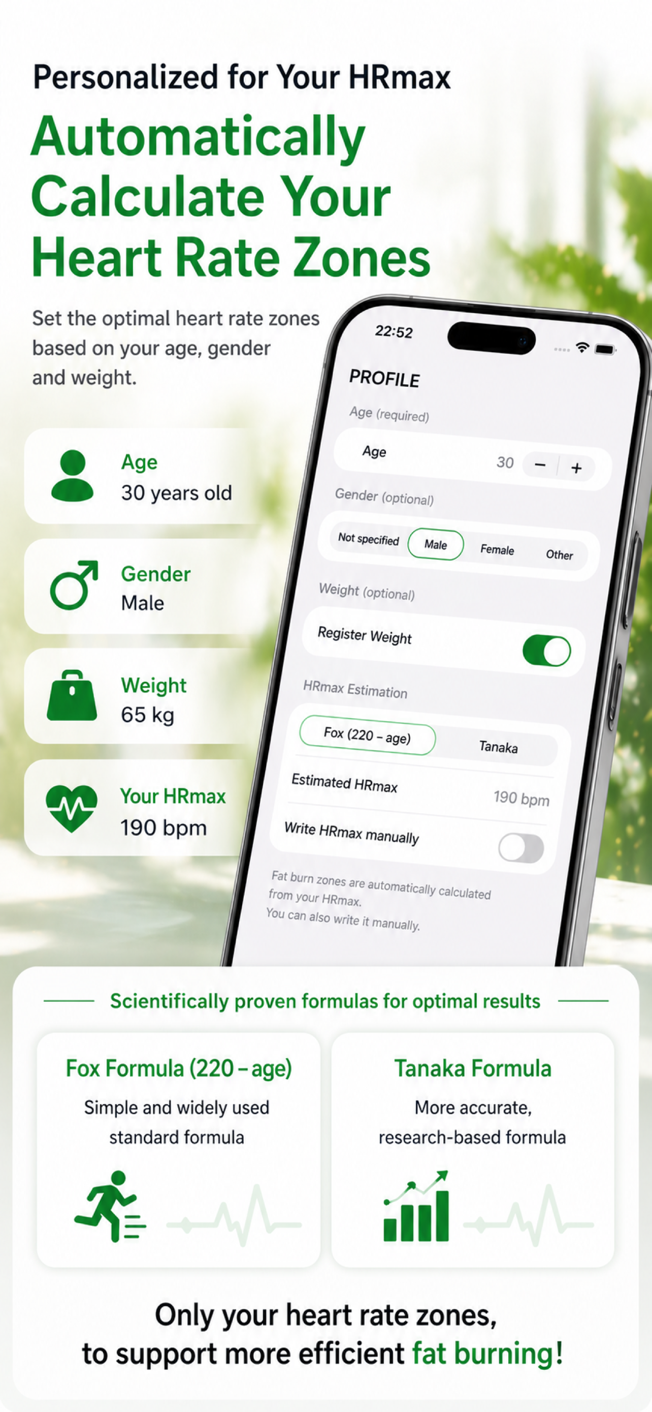 Personalize via your HRmax profile